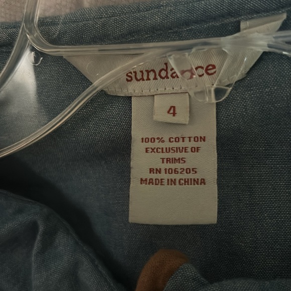 Sundance Denim Ruffle Shirt(wire insert to hold Ruffle in place. Size 4. - Picture 7 of 7